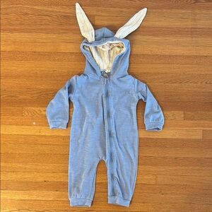 Blue Bunny Ear Baby Onesie